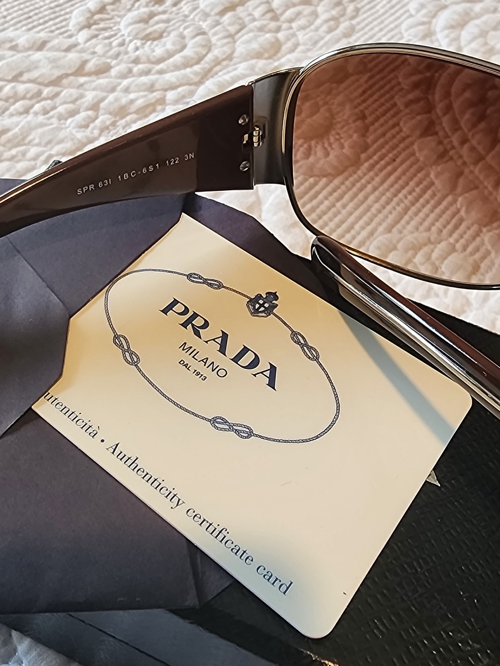 Vintage Prada Oversized Shield Sunglasses in Black - Picture 10 of 14